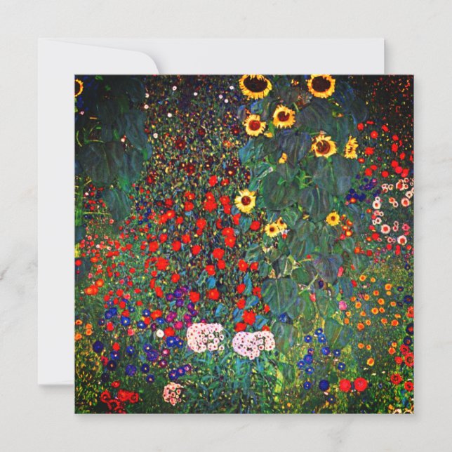 Convite Jardim Flor Gustav Klimt (Frente)