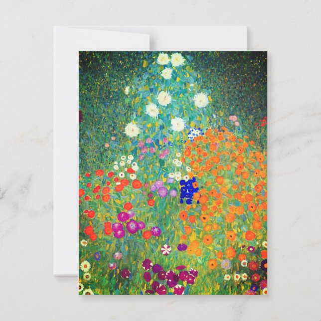 Convite Jardim Flor Gustav Klimt (Frente)