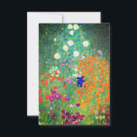 Convite Jardim Flor Gustav Klimt<br><div class="desc">Cartão com a pintura a óleo do Jardim Flor de Gustav Klimt (1906). Um belo jardim de flores roxas,  vermelhas,  brancas,  azuis e laranja. Um presente de excelente para fãs de Arte Nouveau e de Arte Austríaca.</div>
