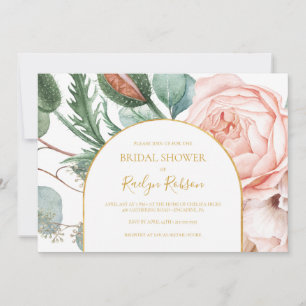 Convite Jardim Floral Blush Chá de panela horizontal