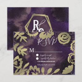 Convite Jardim Floral Botânico Rosa Dourado Roxo Casamento
