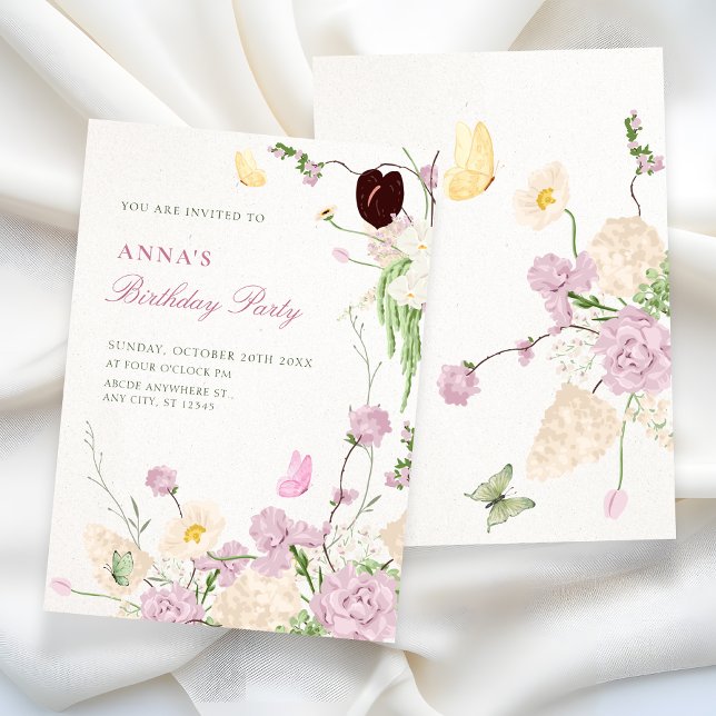 Convite jardim floral de aniversário (Criador carregado)