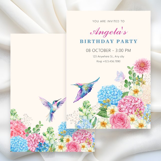 Convite Jardim floral de aniversário  (Criador carregado)