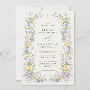Convite Jardim Floral de Noiva Ornate de Pastel Suave Prim