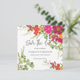 Convite Jardim Floral de Verão Flores Silvestres Casamento