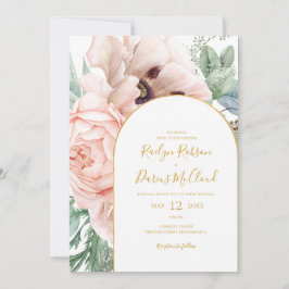 Convite Jardim Floral Elegante Blush | Todos Em Um Casamen