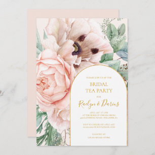 Convite Jardim Floral Elegante Pastel Bridal Tea Party