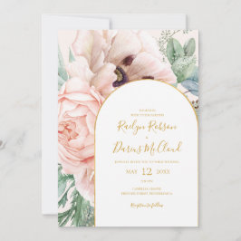 Convite Jardim Floral Elegante | Pastel Tudo Em Um Casamen
