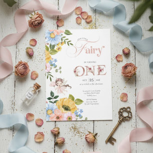 Convite Jardim Floral Mágico de Fadas Pixie Meninas Aniver