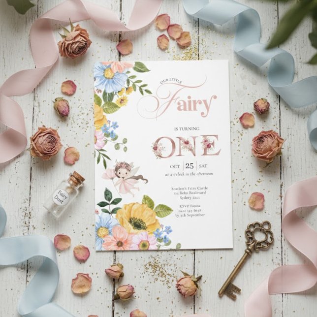 Convite Jardim Floral Mágico de Fadas Pixie Meninas Aniver (Criador carregado)