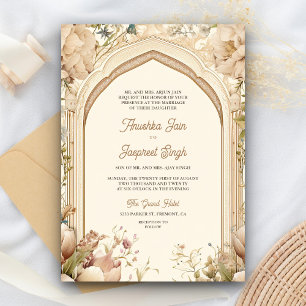 Convite Jardim Floral Pavões Palácio Indiano Casamento