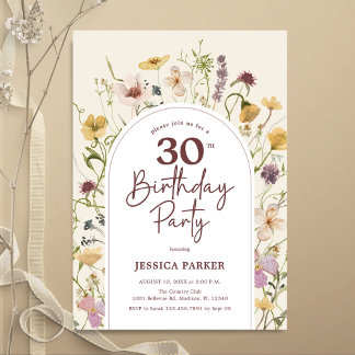 Convite Jardim Flores Selvagens aniversário de 30 anos