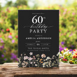 Convite Jardim Florestal Negro Floral 60º Aniversário<br><div class="desc">Celebre em estilo com um convite de 60 anos para a caligrafia floral do jardim, perfeito para um evento de marco. Com designs florais vibrantes e caligrafia elegante, este convite dá um tom caprichoso mas sofisticado para a sua celebração. O tema do jardim exuberante combina beleza natural com uma tipografia...</div>
