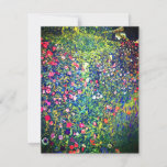 Convite Jardim Italiano Gustav Klimt<br><div class="desc">Cartão com a pintura a óleo de Gustav Klimt - Paisagem do Jardim Italiano (1913). Um belo jardim de flores coloridas: vermelho,  branco,  rosa,  roxo. Um presente de excelente para fãs de Arte Nouveau e de Arte Austríaca.</div>