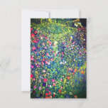 Convite Jardim Italiano Gustav Klimt<br><div class="desc">Cartão com a pintura a óleo de Gustav Klimt - Paisagem do Jardim Italiano (1913). Um belo jardim de flores coloridas: vermelho,  branco,  rosa,  roxo. Um presente de excelente para fãs de Arte Nouveau e de Arte Austríaca.</div>