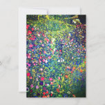 Convite Jardim Italiano Gustav Klimt<br><div class="desc">Cartão com a pintura a óleo de Gustav Klimt - Paisagem do Jardim Italiano (1913). Um belo jardim de flores coloridas: vermelho,  branco,  rosa,  roxo. Um presente de excelente para fãs de Arte Nouveau e de Arte Austríaca.</div>