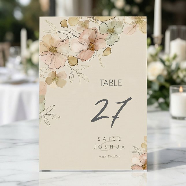 Convite Jardim Lavado pelo Sol Floral para Casamento ID128 (Criador carregado)