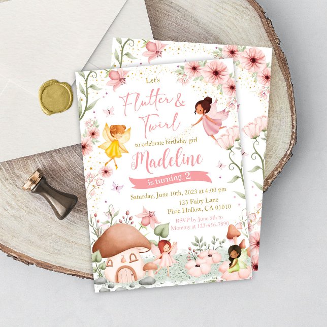 Convite Jardim Mágico de Convocação de Aniversário Fada (Criador carregado)