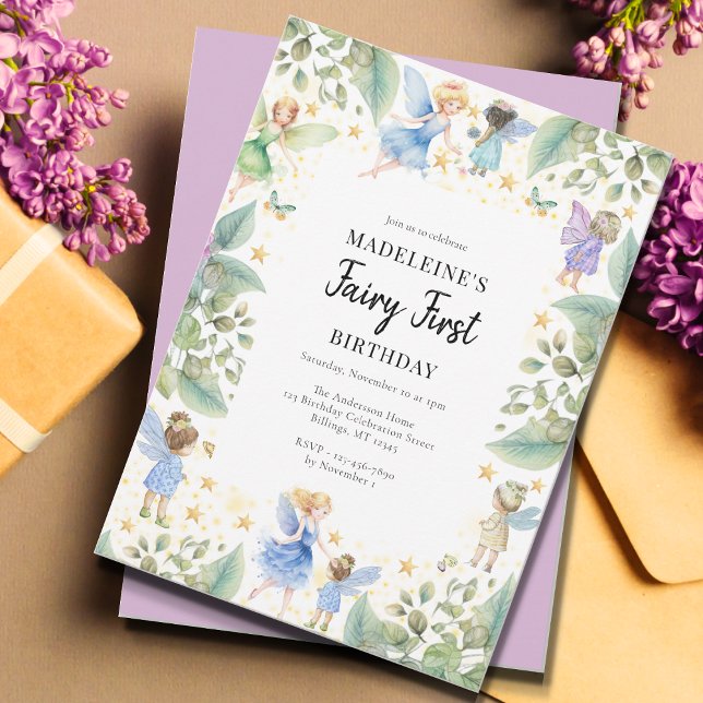 Convite Jardim Mágico do Primeiro primeiro aniversario Fad (Criador carregado)