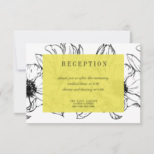 Convite Jardim Moderno  Amarelo  RSVP de Casamento Floral