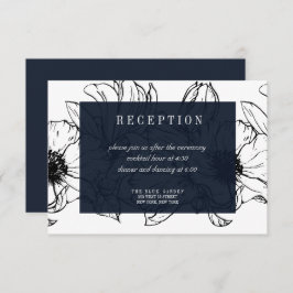 Convite Jardim Moderno | Azul | RSVP de Casamento Floral