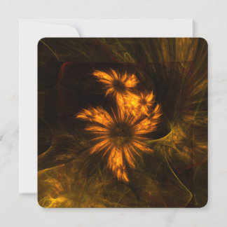 Convite Jardim Mystique Dourado Arte Fractal Abstrata