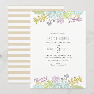 Convite Jardim Primavera de Suculentos  Páscoa de água