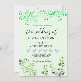 Convite Jardim Romântico Eucalyptus Themed