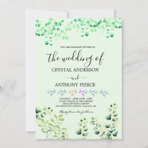 Convite Jardim Romântico Eucalyptus Themed