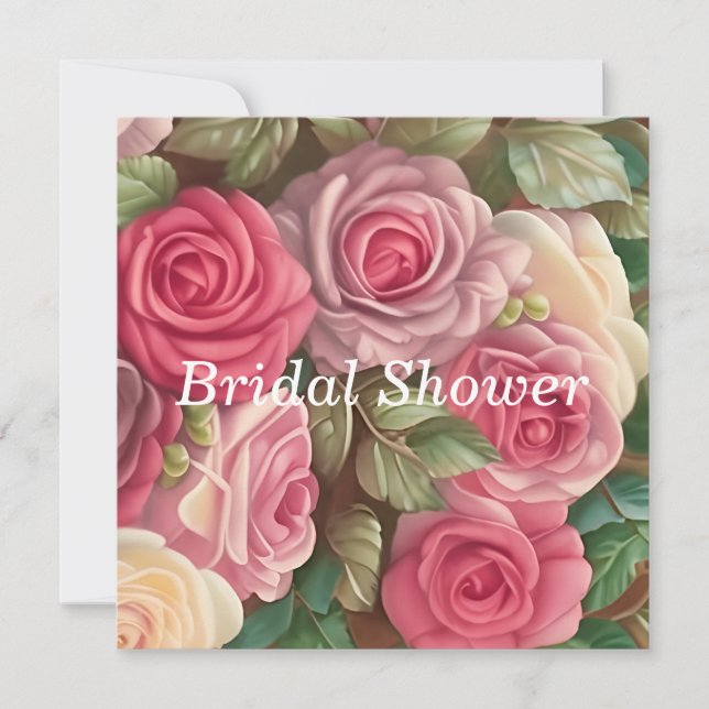 Convite Jardim Rosa vitoriano - Buquê de casamento (Frente)