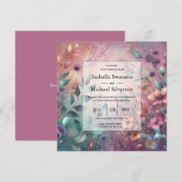 Convite Jardim Secreto em Casamento Brilhante à Noite