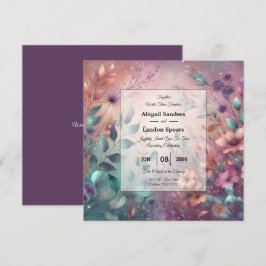 Convite Jardim Secreto em Casamento Brilhante à Noite