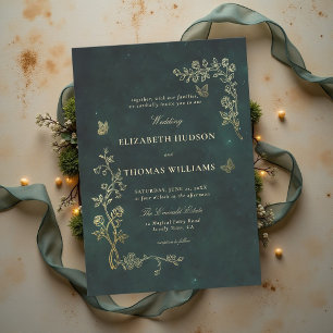 Convite Jardim Secreto Esmeralda Verde Dourado Casamento E
