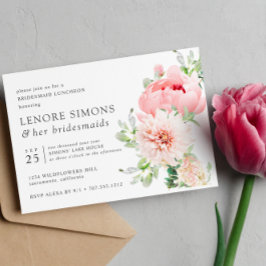 Convite Jardim Selvagem Chic Floral Dahlia Bridesmaid Lunc