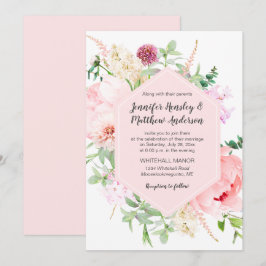 Convite Jardim Selvagem de Aquarela Casamento |