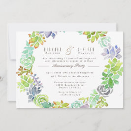 Convite Jardim Suculento | Festa de Aniversário de Aquarel