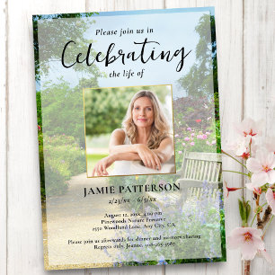 Convite Jardineiro, Celebração da Vida Foto Personalizada