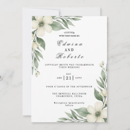 Convite Jardínia Branca Rústica e Casamento de Eucalipto