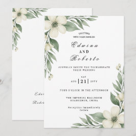 Convite Jardínia Branca Rústica e Casamento de Eucalipto