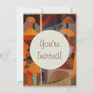 Convite Jardins do Templo de Klee, Abstrato Colorida