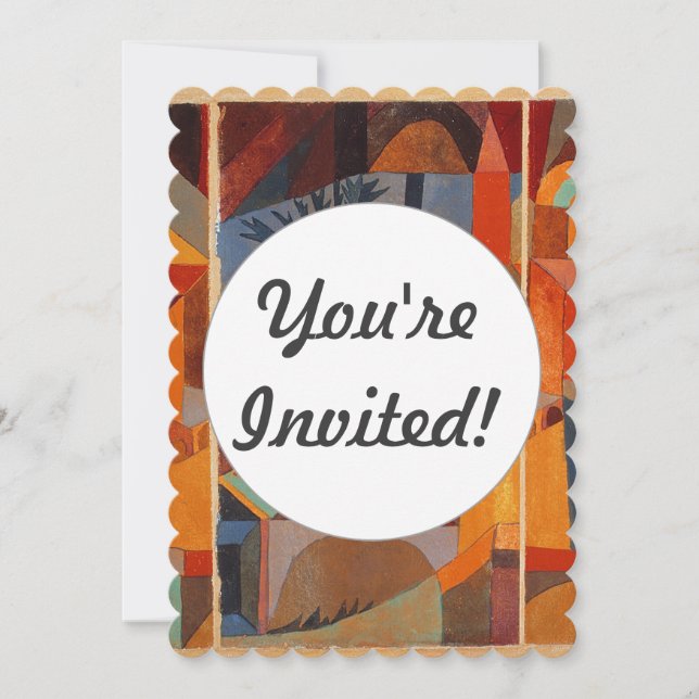 Convite Jardins do Templo de Klee, Abstrato Colorida (Frente)