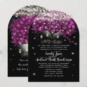 Convite Jarra de Mason Radiant Roxo Casamento