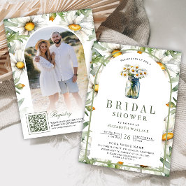 Convite Jarra de Pedra com Código QR de Foto Floral de Mar