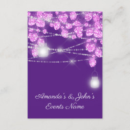 Convite Jarras de Luz de Casamento Brilho Roxo Violeta Ros