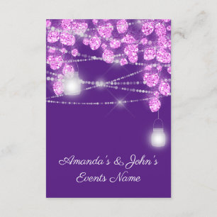 Convite Jarras de Luz de Casamento Brilho Roxo Violeta Ros