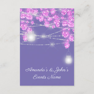 Convite Jarras de Luz de Casamento Rusticas Brilho Roxo Ro