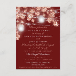 Convite Jarras de Luz de Casamento Rústico Rosa Dourado Be