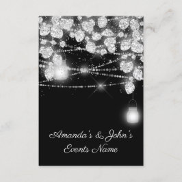 Convite Jarras de Luzes de Casamento Brilho Cinza Preto Br