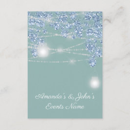 Convite Jarras de Luzes de Casamento Rústico Brilho Azul H