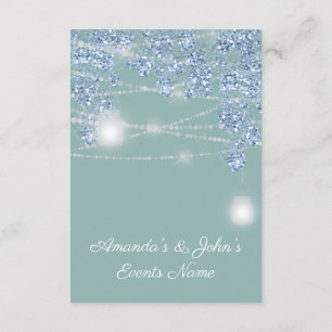 Convite Jarras de Luzes de Casamento Rústico Brilho Azul H